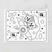 Kinderen kleuren uw eigen Valentijn (twee katten) Briefkaart (Voorkant)