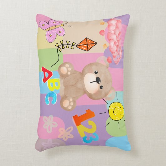 Kinderen Kleurrijk Alfabet Nummer Accent Kussen (Voorkant(Verticaal))