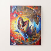 Kinderen Kleurrijke Dinosaurus Legpuzzel (Verticaal)