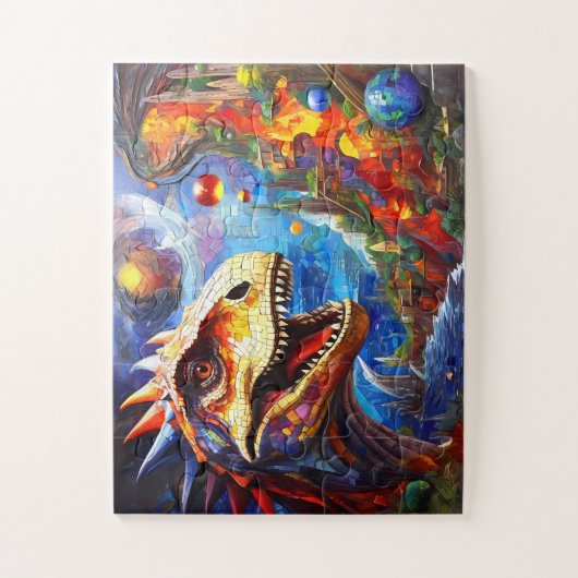 Kinderen kleurrijke dinosaurus legpuzzel (Verticaal)