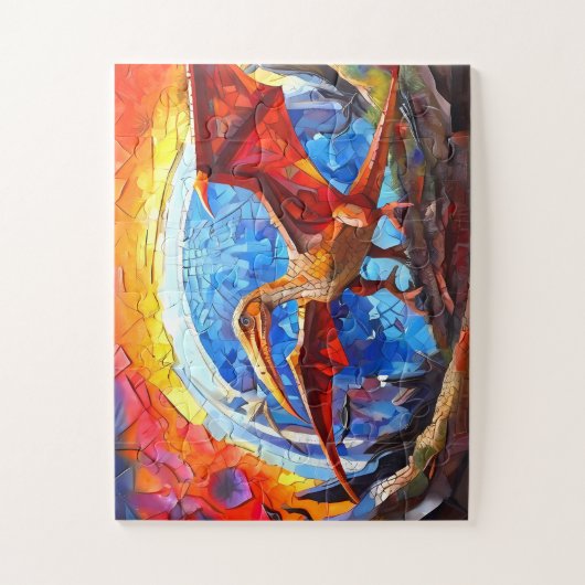 Kinderen kleurrijke dinosaurus legpuzzel (Verticaal)