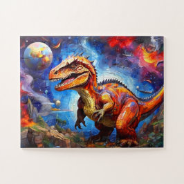 Kinderen kleurrijke dinosaurus legpuzzel