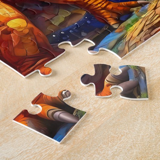 Kinderen Kleurrijke Dinosaurus Legpuzzel (Zijkant)