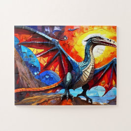 Kinderen kleurrijke dinosaurus legpuzzel