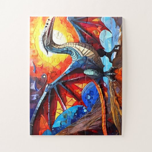 Kinderen kleurrijke dinosaurus legpuzzel (Verticaal)