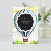 Kinderen Kleurrijke Hete Luchtballon Verjaardag Bedankkaart (Staand voorkant)