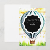 Kinderen Kleurrijke Hete Luchtballon Verjaardag Bedankkaart (Voorkant / Achterkant)