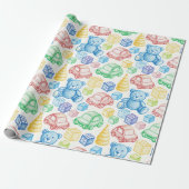 KINDEREN KNUFFELS EN SPEELGOED AUTO'S CADEAUPAPIER (Uitgerold)