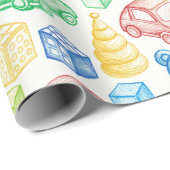KINDEREN KNUFFELS EN SPEELGOED AUTO'S CADEAUPAPIER (Rol Hoek)