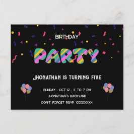 Kinderen koele verjaardagsfeestje briefkaart