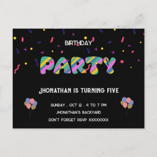 Kinderen koele verjaardagsfeestje briefkaart