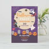 Kinderen Kostuum Halloween Party Pumpkins Ghosts Kaart (Staand voorkant)