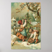 Kinderen krijgen kerstappels Poster (Voorkant)