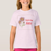 Kinderen Kunst Aster Bloem September Verjaardag T-shirt (Voorkant)