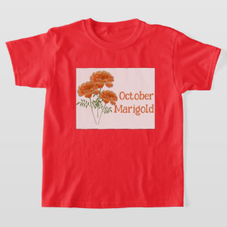 Kinderen Kunst Goudsbloem Bloem Oktober Verjaardag T-shirt