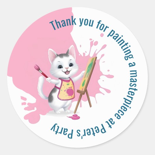 Kinderen kunstfeest kinder schilderfeesten ronde sticker (Voorkant)