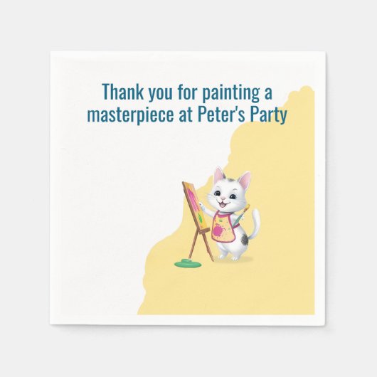 Kinderen kunstfeest kinder schilderfeesten servet (Voorkant)