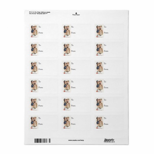  kinderen Label met prettige kerstcadeaus (Full Sheet)