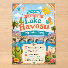 Kinderen Lake Havasu verjaardagsfeest uitnodiging
