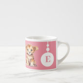 Kinderen leeuw mok gepersonaliseerde naam roze (Rechts)