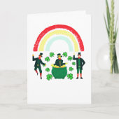 Kinderen Leprechaun Goud Regenboog St. Patrick's D Kaart (Voorkant)