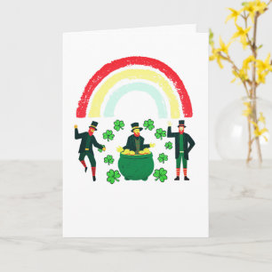 Kinderen Leprechaun Goud Regenboog St. Patrick's D Kaart