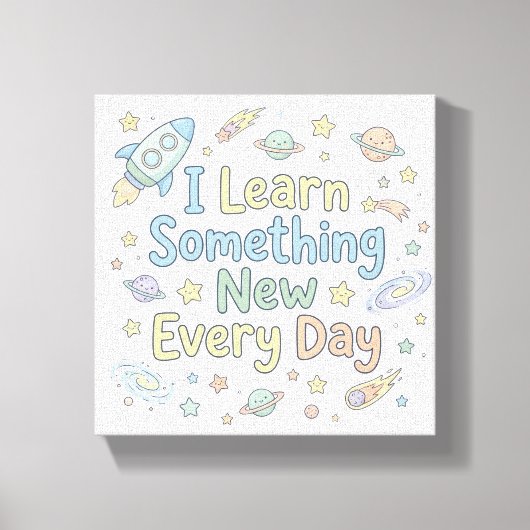 Kinderen Leren Bevestiging Leren Elke Dag Canvas Afdruk (Voorkant)