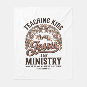 Kinderen leren over Jezus is mijn bediening Vintag Fleece Deken