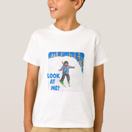 Kinderen leren skiën, kijk me aan! t-shirt