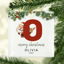 Kinderen Letter O Monogram Kerstboom Metalen Ornament