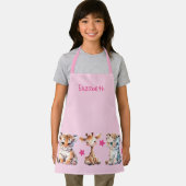 Kinderen leuk dier sterren naam roze schort (Insitu)