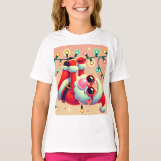 Kinderen Leuk Kerst T-shirt - Kerstman met een lam