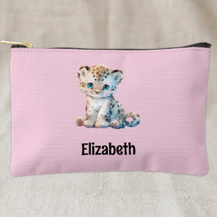 Kinderen leuk luipaard geef een naam roze zwart etui