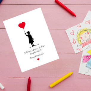 kinderen leuk modern eenvoudig minimaal valentijn feestdagenkaart