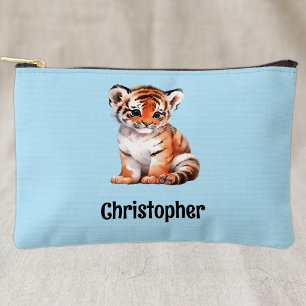 Kinderen leuk tijger geef een naam blauw zwart etui