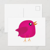 Kinderen leuk vogeltje aankondigingskaart (Voorkant / Achterkant)