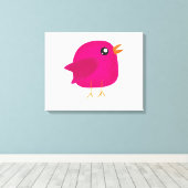 Kinderen leuk vogeltje canvas afdruk (Insitu (Houten vloer))