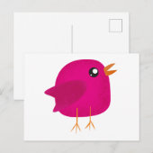Kinderen leuk vogeltje feestdagenkaart (Voorkant / Achterkant)
