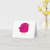 Kinderen leuk vogeltje kaart (Gele Bloem)