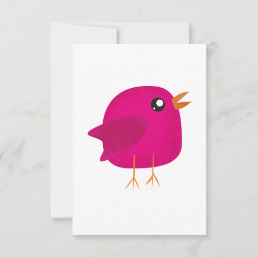 Kinderen leuk vogeltje RSVP kaartje (Voorkant)