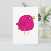Kinderen leuk vogeltje RSVP kaartje (Staand voorkant)
