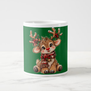 Kinderen Leuke Kerst Reindeer T-Shirt   Vakantie z Grote Koffiekop