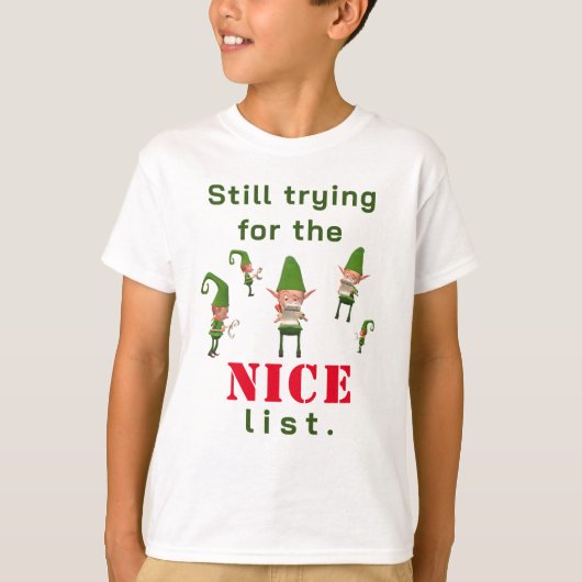 Kinderen Leuke Lijst Kerstmis T-shirt (Voorkant)