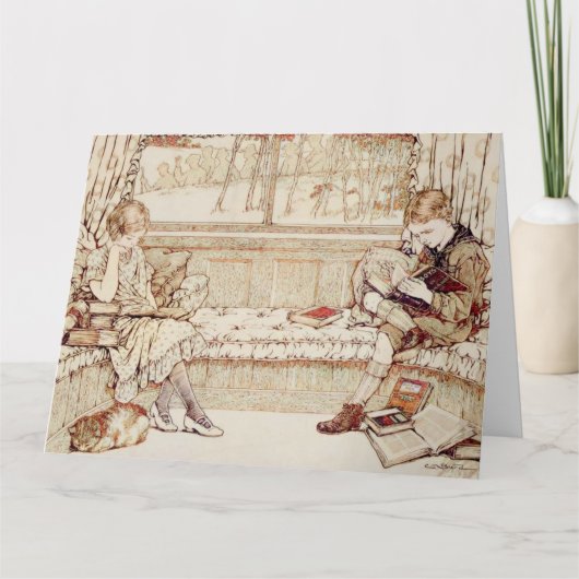  kinderen lezen kaart (Voorkant)