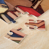 Kinderen lezen oude bibliotheekboeken legpuzzel (Zijkant)