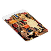 Kinderen lezen oude bibliotheekboeken magneet (Rechterzijde)