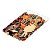 Kinderen lezen oude bibliotheekboeken magneet (Linkerzijde)