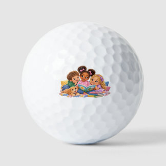 Kinderen lezen samen voorlezen golfballen