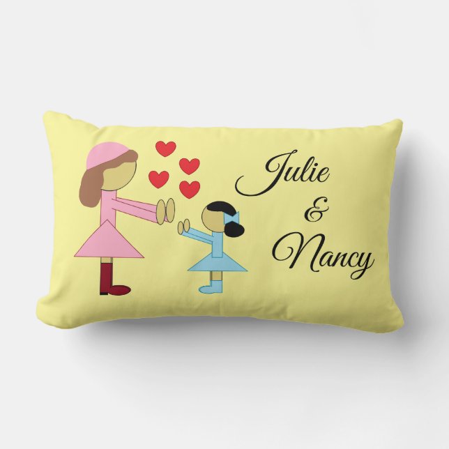 Kinderen & Liefde: Licht Geel Kussen (Voorkant)