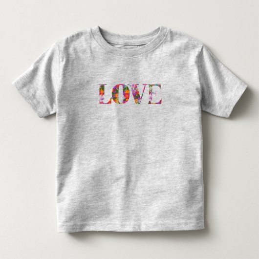 Kinderen "Liefde" met Bloemen T-shirt (Voorkant)